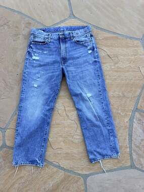 R13 Boyfriend Jeans Jasper Blue Denim Pants Size 31 Made In Italy BZ